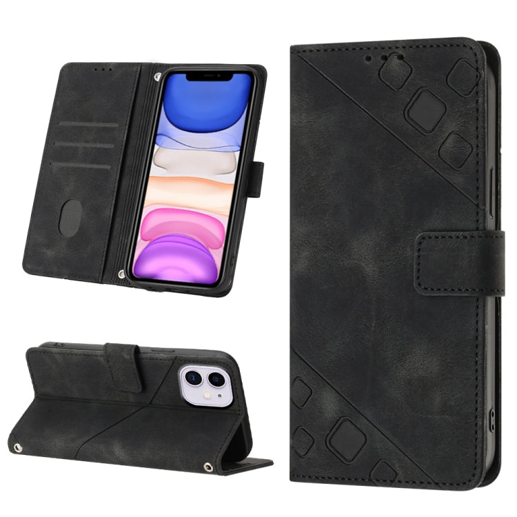 For iPhone 11 Skin-feel Embossed Leather Phone Case