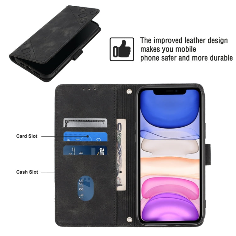 For iPhone 11 Skin-feel Embossed Leather Phone Case