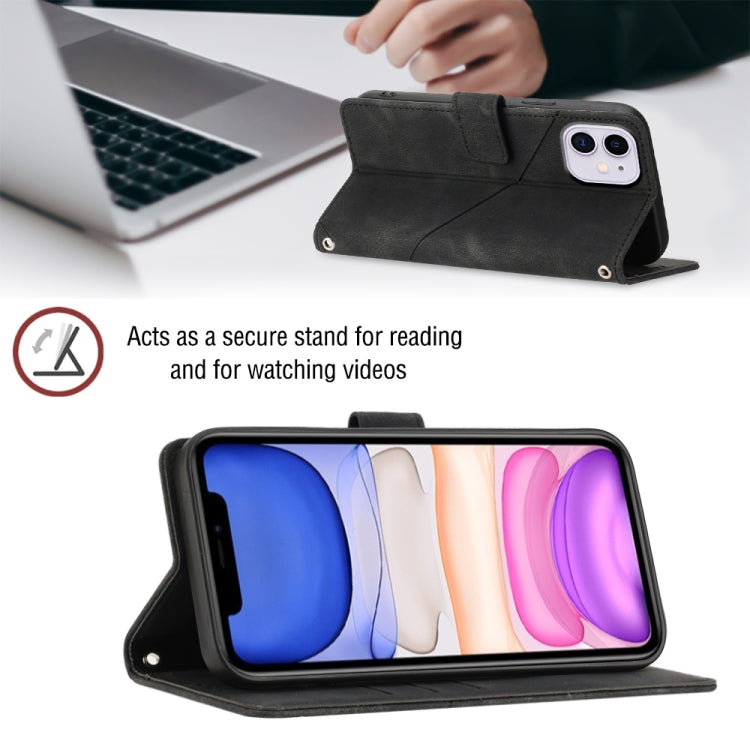 For iPhone 11 Skin-feel Embossed Leather Phone Case