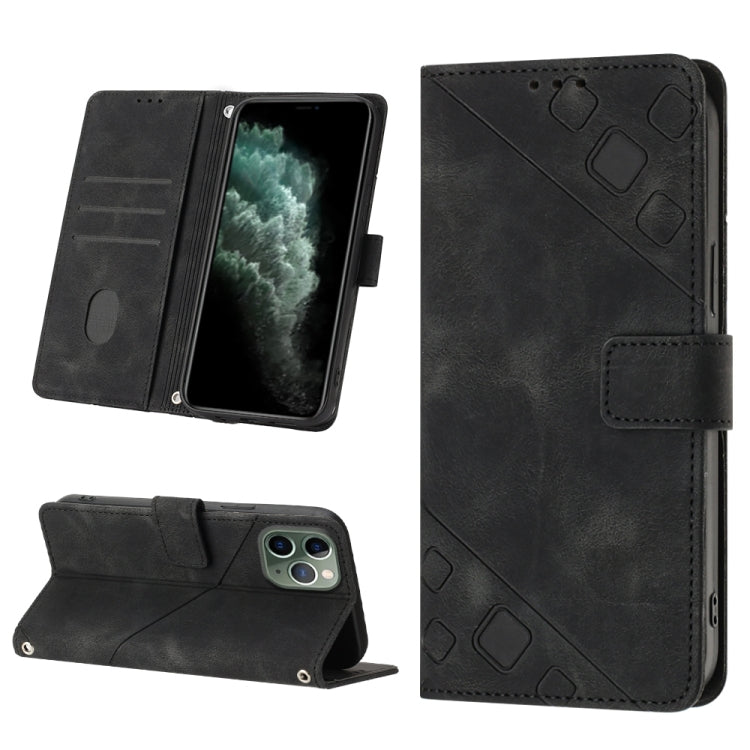 For iPhone 11 Pro Max Skin-feel Embossed Leather Phone Case