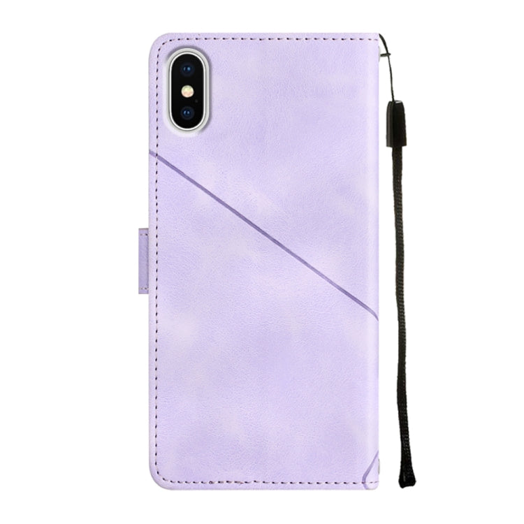 For iPhone X / XS Skin-feel Embossed Leather Phone Case