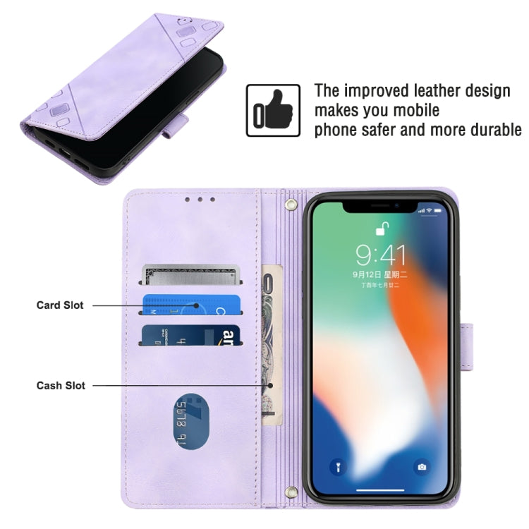 For iPhone X / XS Skin-feel Embossed Leather Phone Case