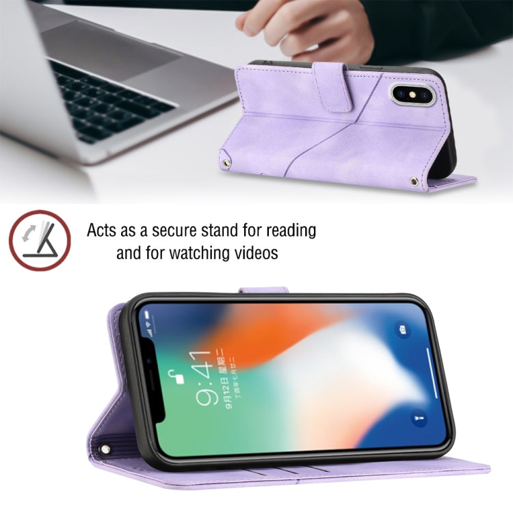 For iPhone X / XS Skin-feel Embossed Leather Phone Case