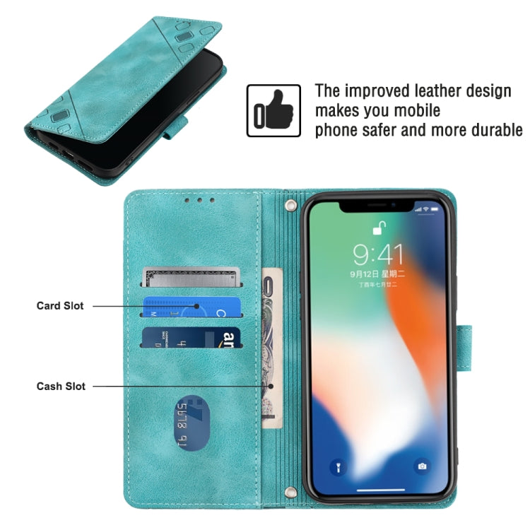 For iPhone X / XS Skin-feel Embossed Leather Phone Case