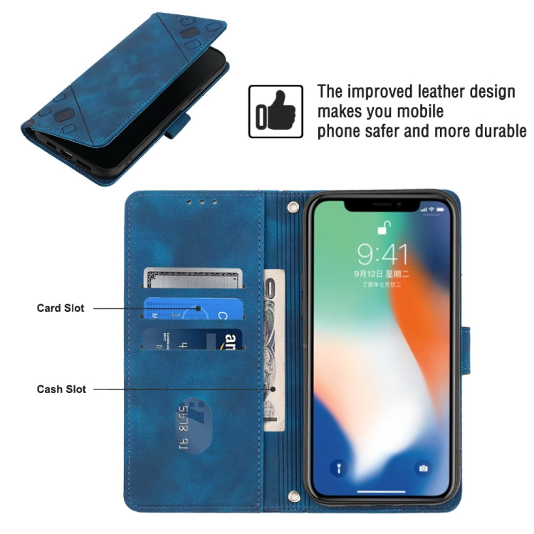 For iPhone X / XS Skin-feel Embossed Leather Phone Case