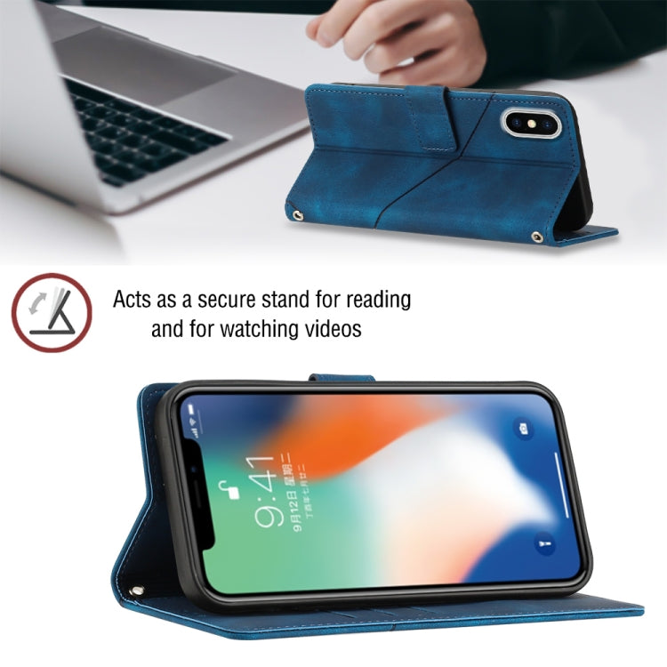 For iPhone X / XS Skin-feel Embossed Leather Phone Case