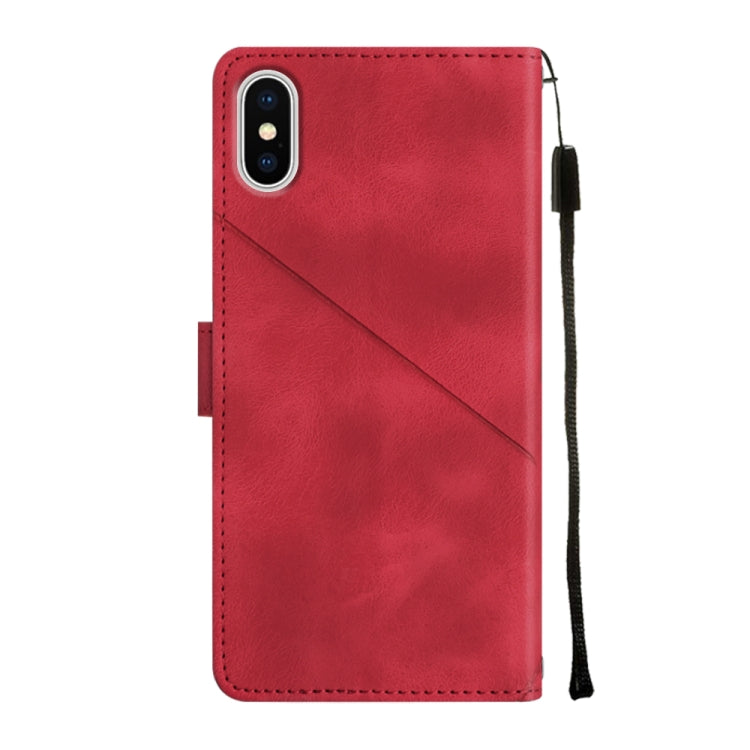 For iPhone X / XS Skin-feel Embossed Leather Phone Case