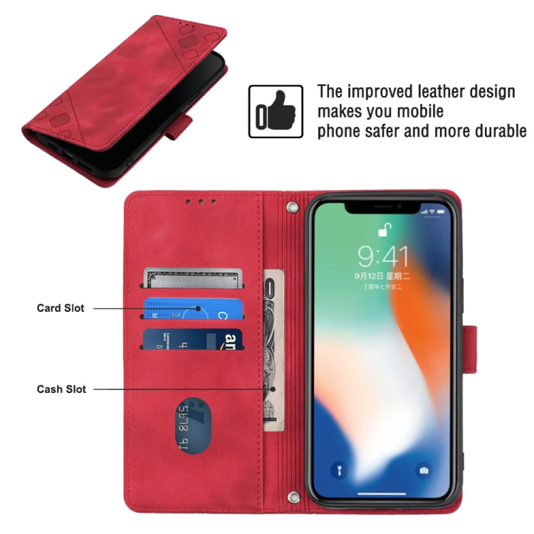For iPhone X / XS Skin-feel Embossed Leather Phone Case