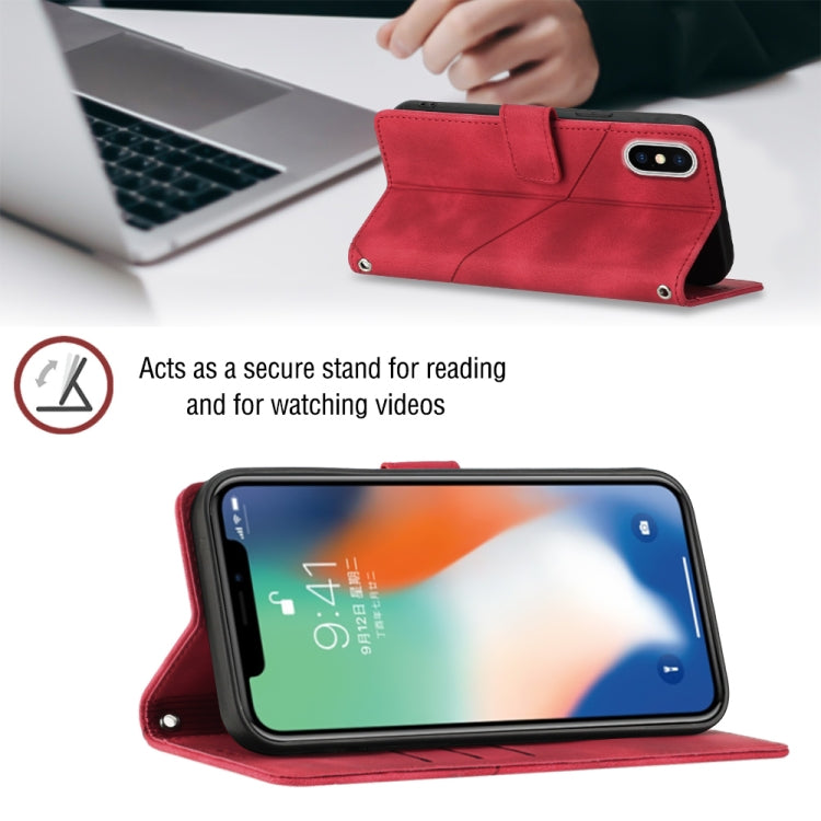 For iPhone X / XS Skin-feel Embossed Leather Phone Case