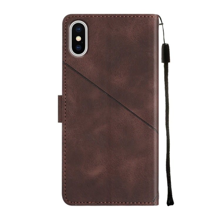 For iPhone X / XS Skin-feel Embossed Leather Phone Case
