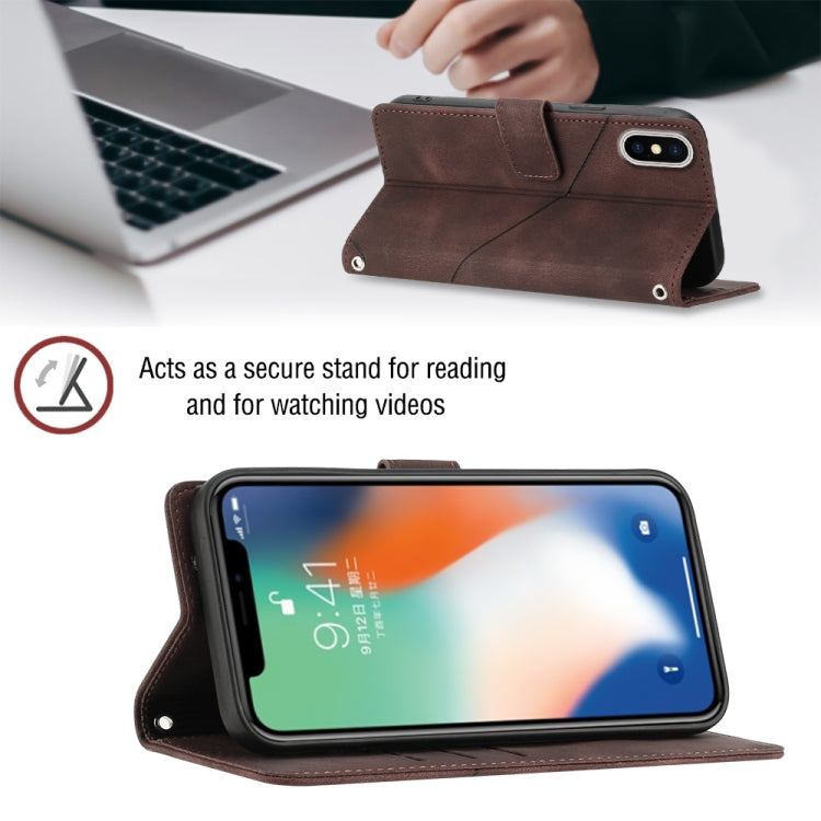 For iPhone X / XS Skin-feel Embossed Leather Phone Case
