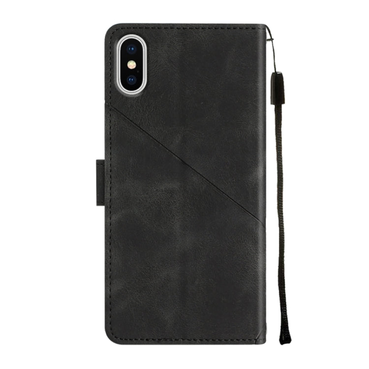 For iPhone X / XS Skin-feel Embossed Leather Phone Case