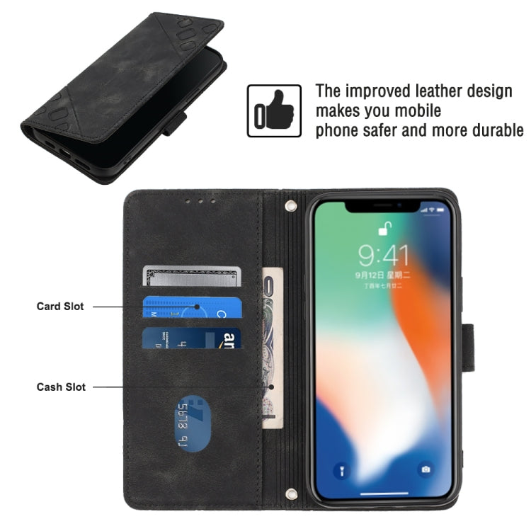 For iPhone X / XS Skin-feel Embossed Leather Phone Case