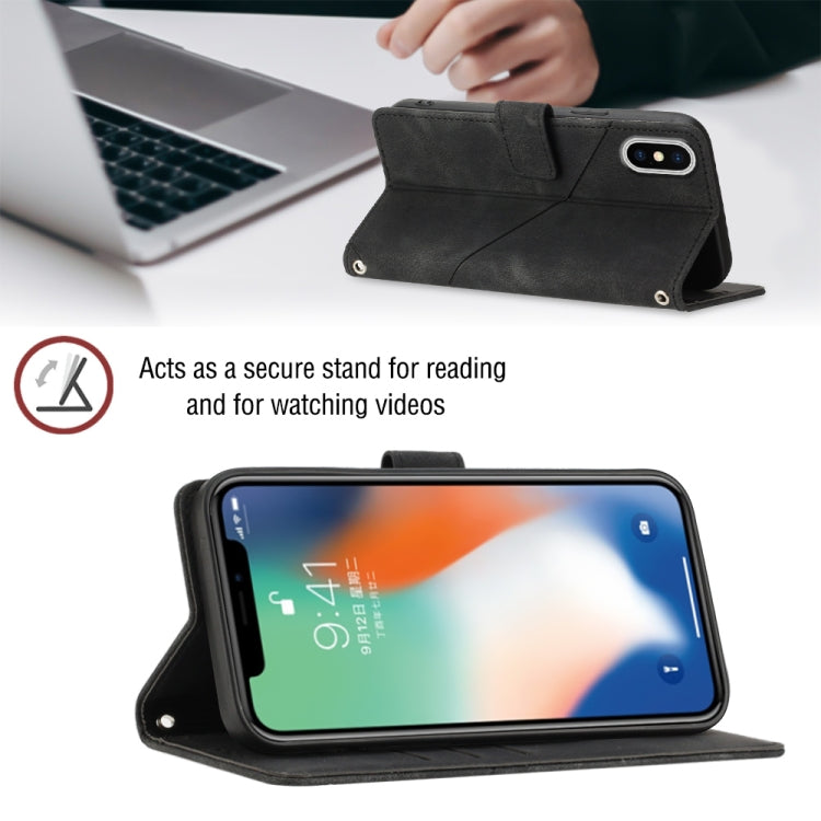 For iPhone X / XS Skin-feel Embossed Leather Phone Case