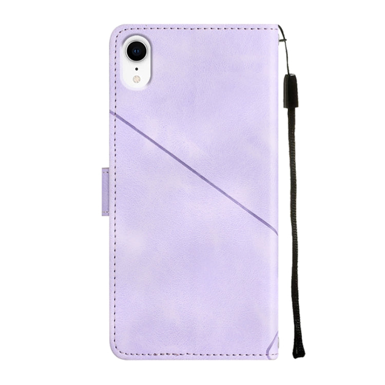 For iPhone XR Skin-feel Embossed Leather Phone Case