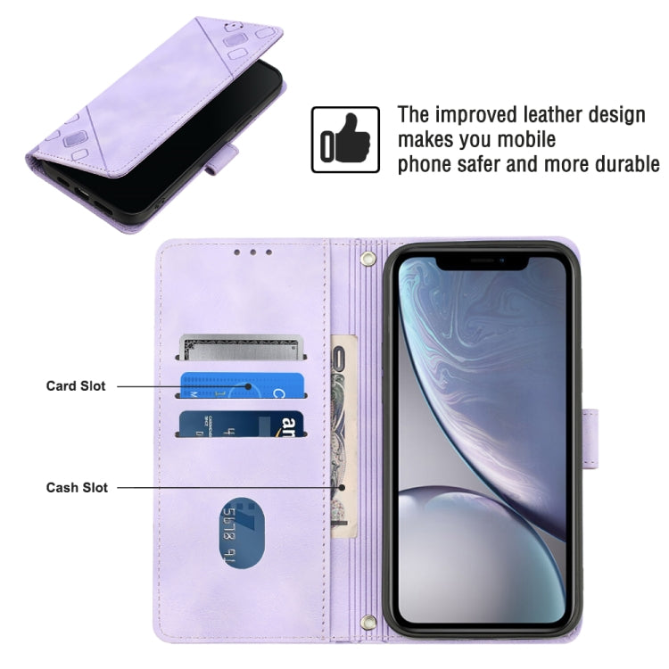 For iPhone XR Skin-feel Embossed Leather Phone Case