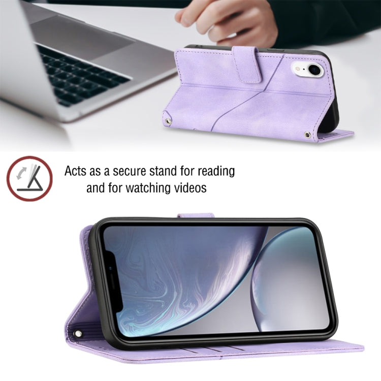 For iPhone XR Skin-feel Embossed Leather Phone Case