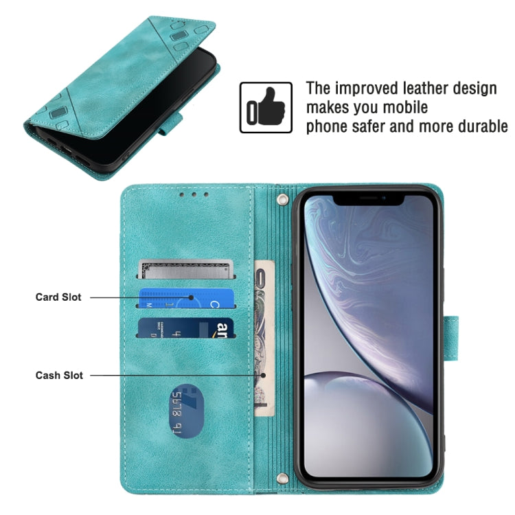For iPhone XR Skin-feel Embossed Leather Phone Case