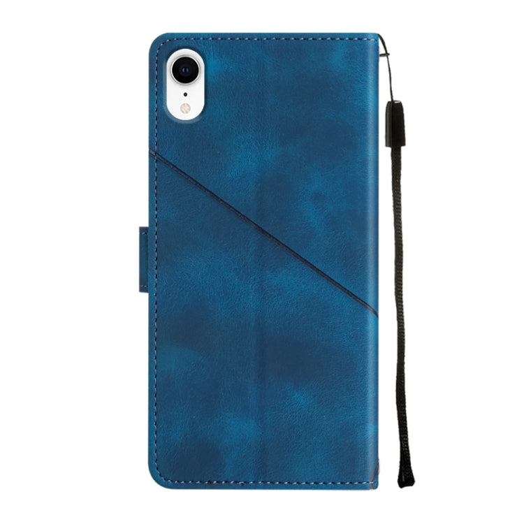 For iPhone XR Skin-feel Embossed Leather Phone Case