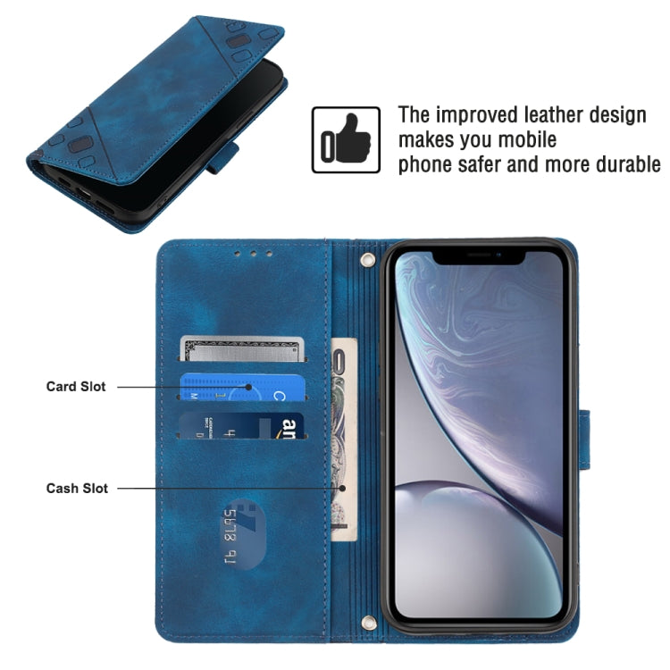 For iPhone XR Skin-feel Embossed Leather Phone Case