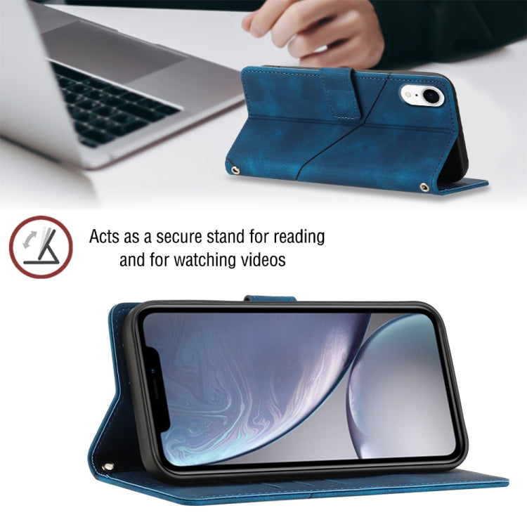 For iPhone XR Skin-feel Embossed Leather Phone Case