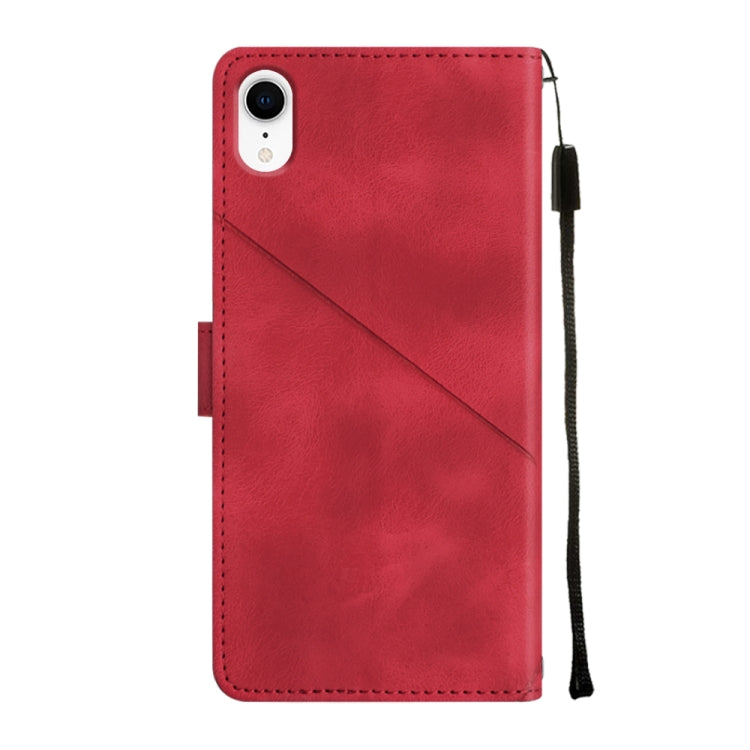 For iPhone XR Skin-feel Embossed Leather Phone Case