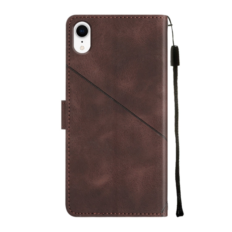 For iPhone XR Skin-feel Embossed Leather Phone Case