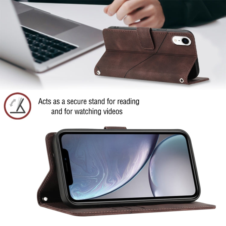 For iPhone XR Skin-feel Embossed Leather Phone Case