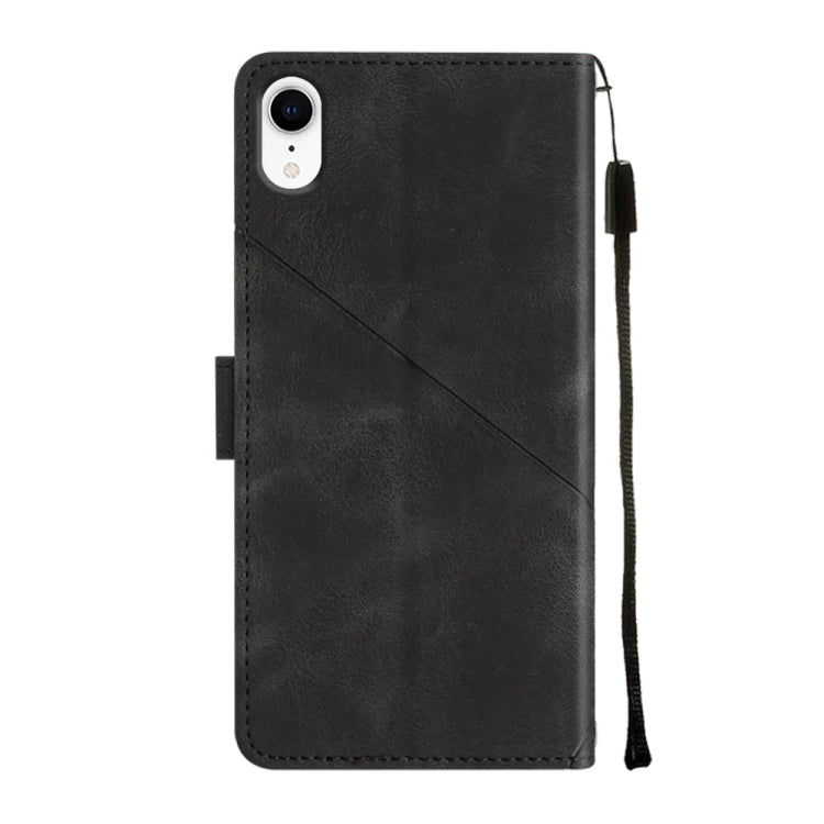 For iPhone XR Skin-feel Embossed Leather Phone Case