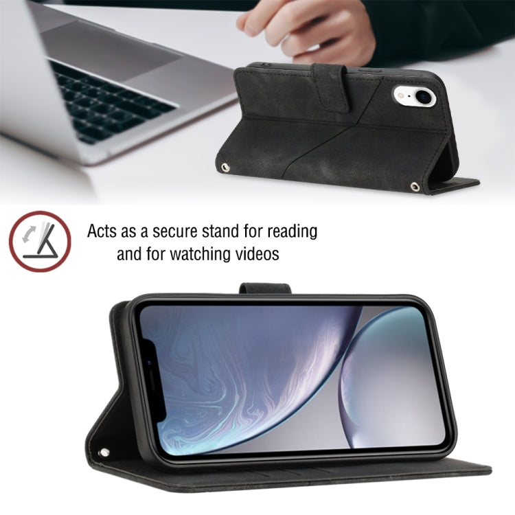 For iPhone XR Skin-feel Embossed Leather Phone Case