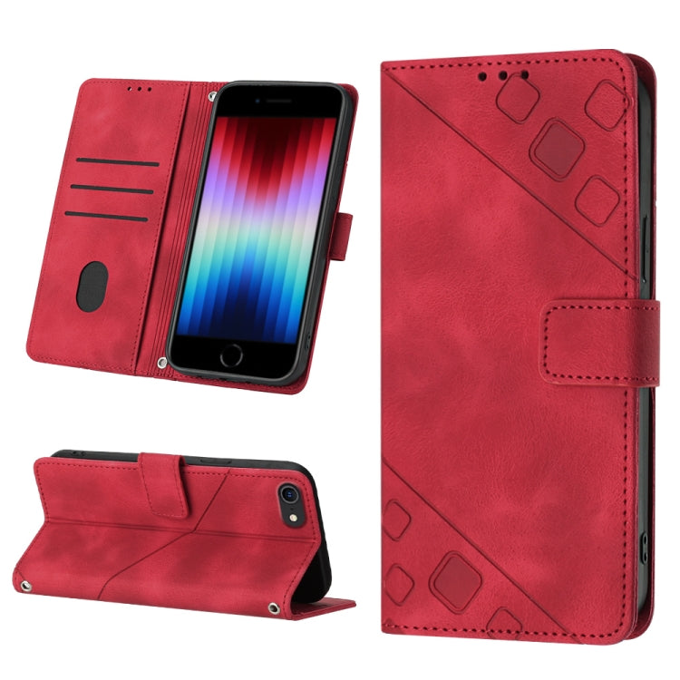 For iPhone SE 2022 / 2020 / 7 / 8 Skin-feel Embossed Leather Phone Case