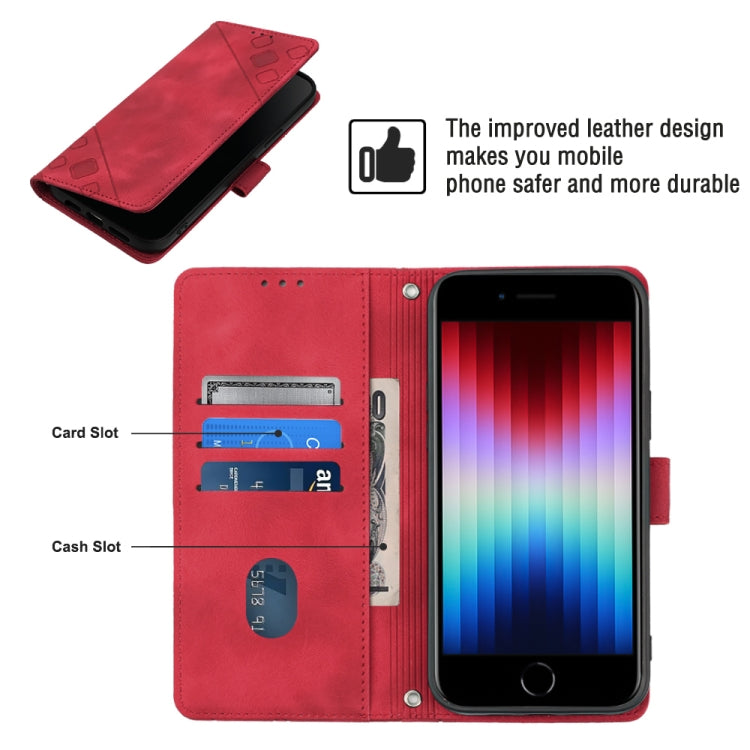 For iPhone SE 2022 / 2020 / 7 / 8 Skin-feel Embossed Leather Phone Case