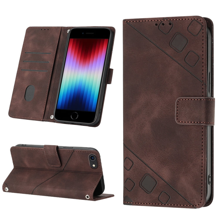 For iPhone SE 2022 / 2020 / 7 / 8 Skin-feel Embossed Leather Phone Case