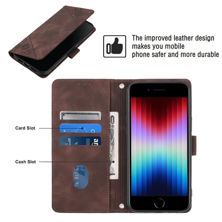 For iPhone SE 2022 / 2020 / 7 / 8 Skin-feel Embossed Leather Phone Case