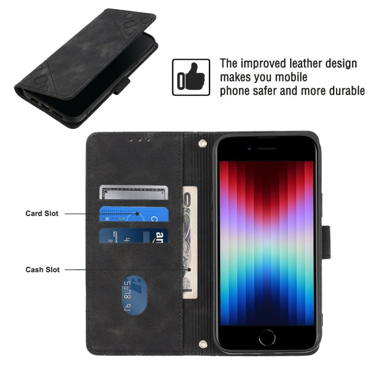For iPhone SE 2022 / 2020 / 7 / 8 Skin-feel Embossed Leather Phone Case