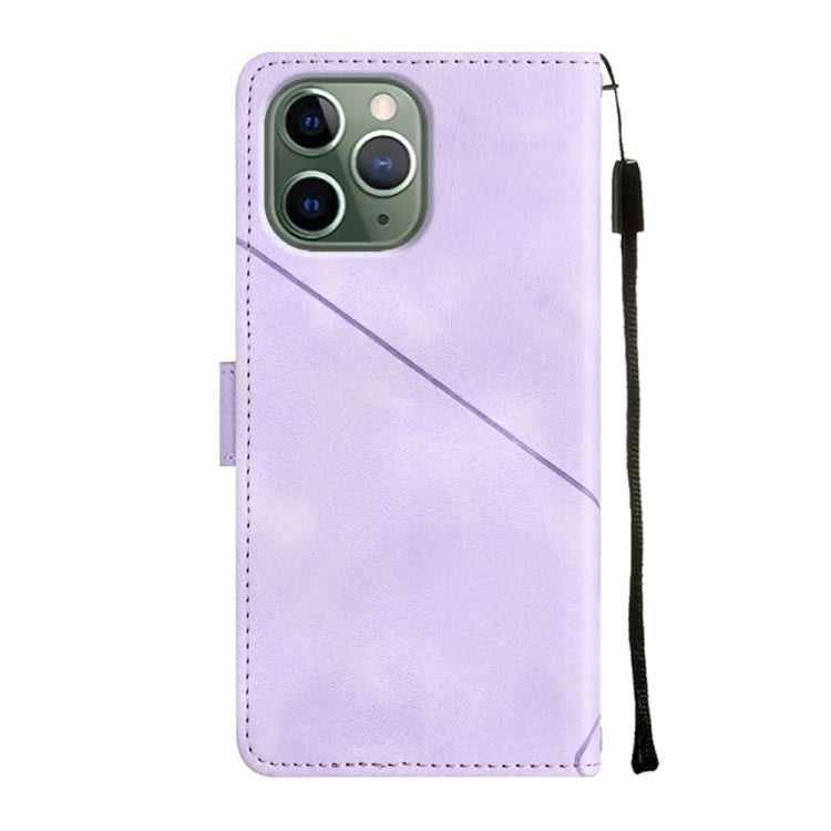 For iPhone 11 Pro Skin-feel Embossed Leather Phone Case
