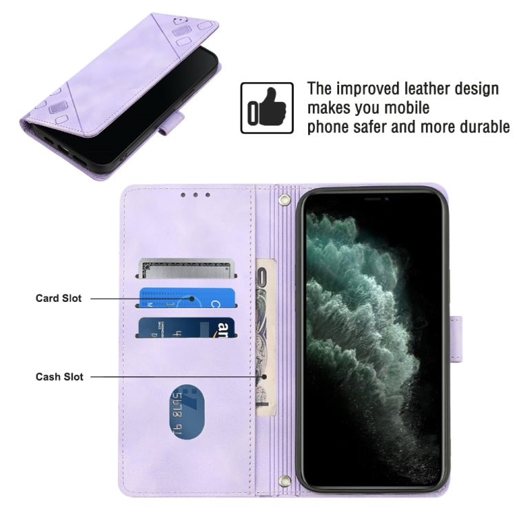 For iPhone 11 Pro Skin-feel Embossed Leather Phone Case