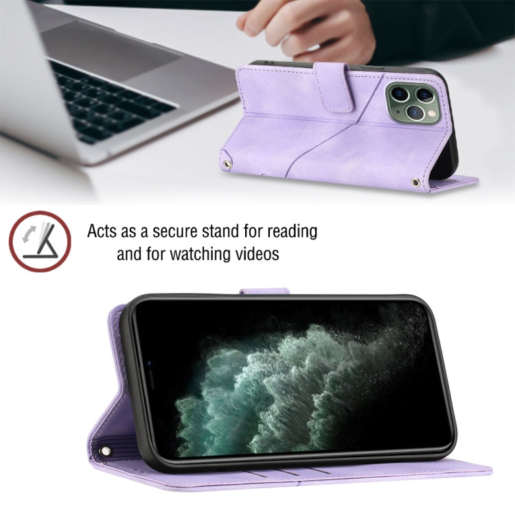 For iPhone 11 Pro Skin-feel Embossed Leather Phone Case