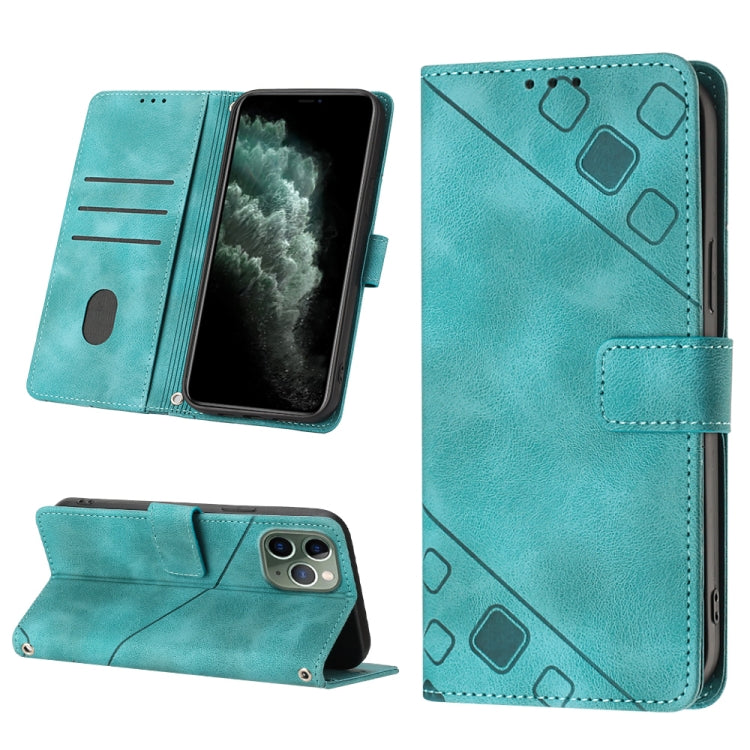 For iPhone 11 Pro Skin-feel Embossed Leather Phone Case