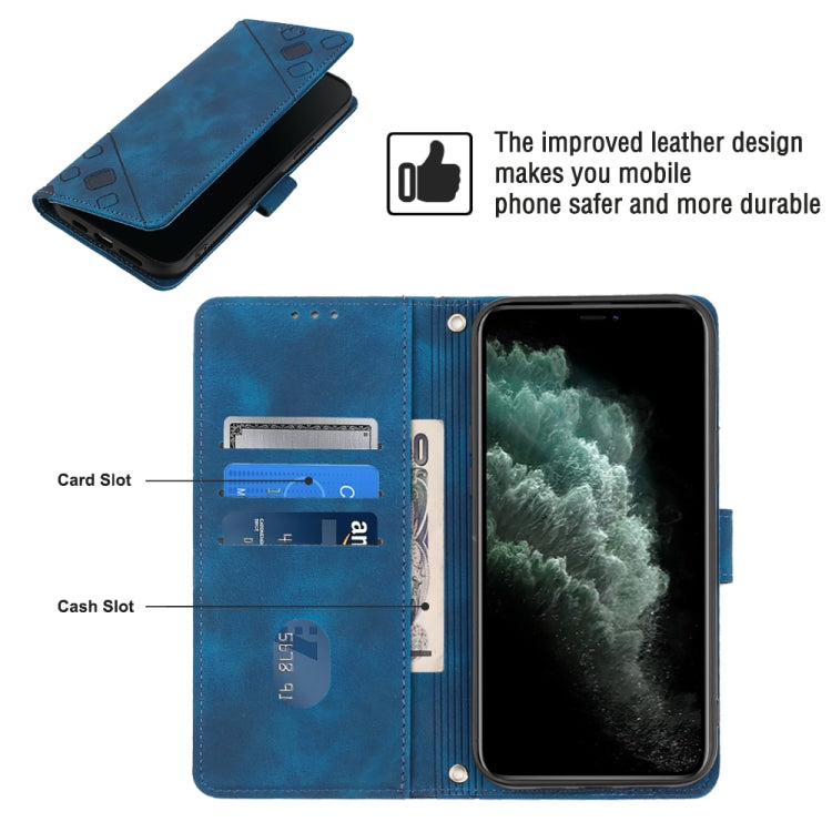 For iPhone 11 Pro Skin-feel Embossed Leather Phone Case