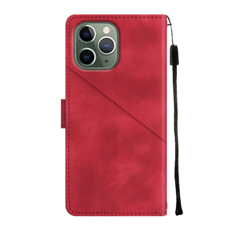 For iPhone 11 Pro Skin-feel Embossed Leather Phone Case