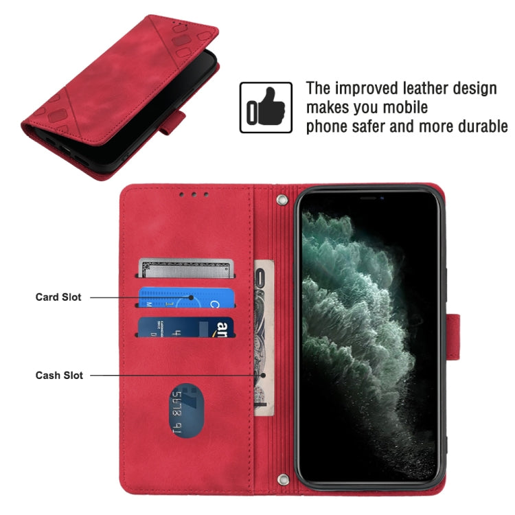 For iPhone 11 Pro Skin-feel Embossed Leather Phone Case