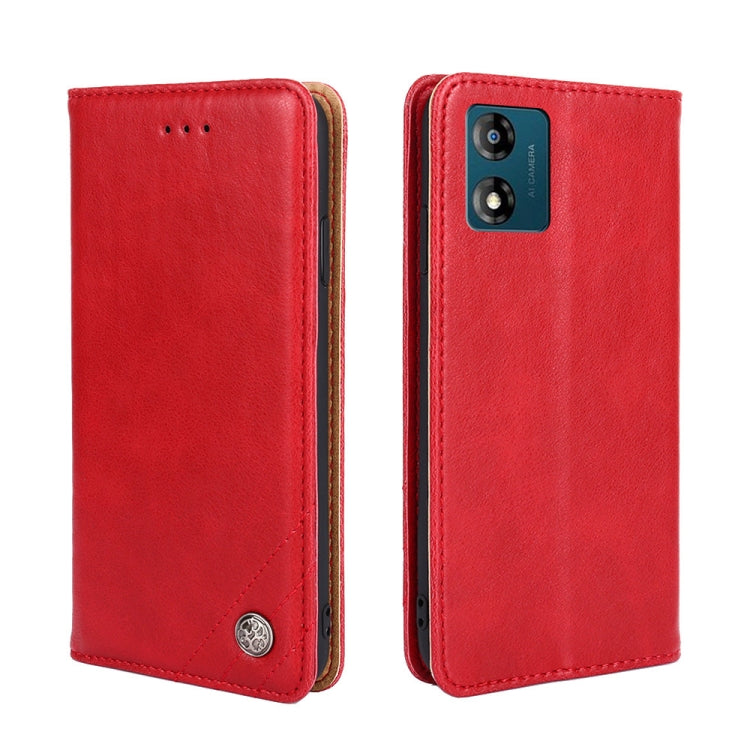 For Motorola Moto E13 4G Non-Magnetic Retro Texture Leather Phone Case
