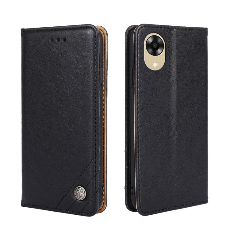 For OPPO A17k Non-Magnetic Retro Texture Leather Phone Case