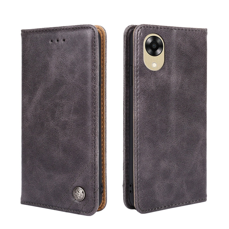 For OPPO A17k Non-Magnetic Retro Texture Leather Phone Case