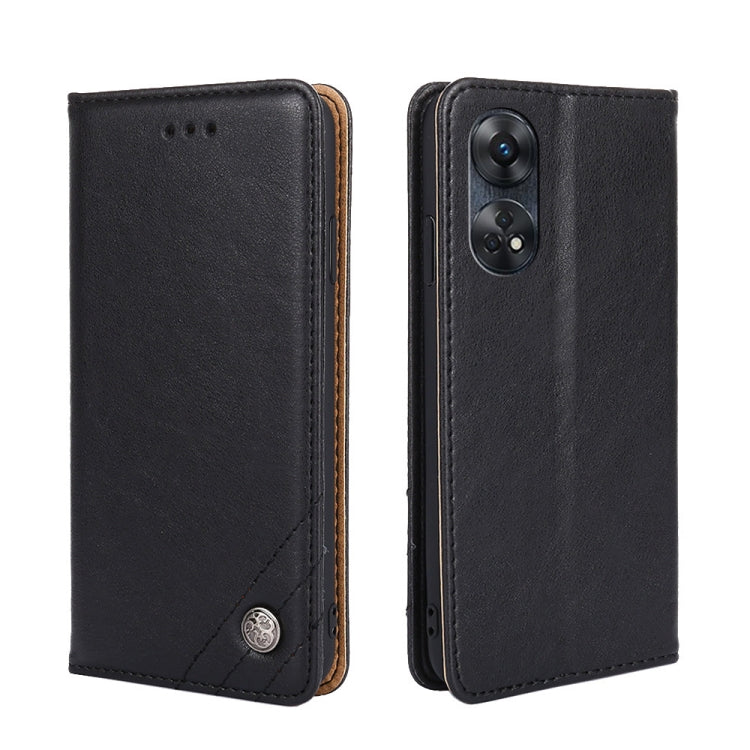 For OPPO Reno8 T 4G Non-Magnetic Retro Texture Leather Phone Case