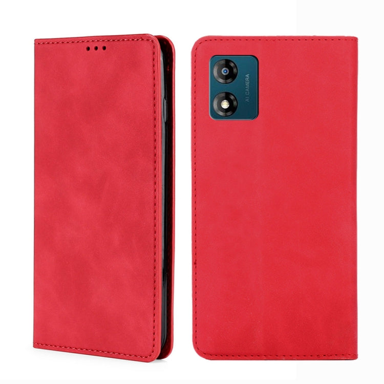 For Motorola Moto E13 4G Skin Feel Magnetic Horizontal Flip Leather Phone Case