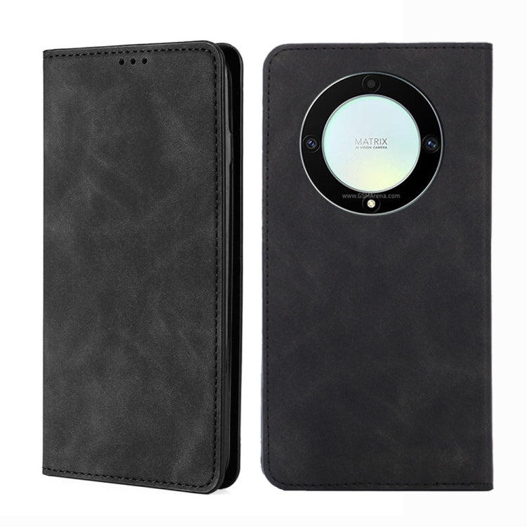 For Honor X9a 5G Skin Feel Magnetic Horizontal Flip Leather Phone Case