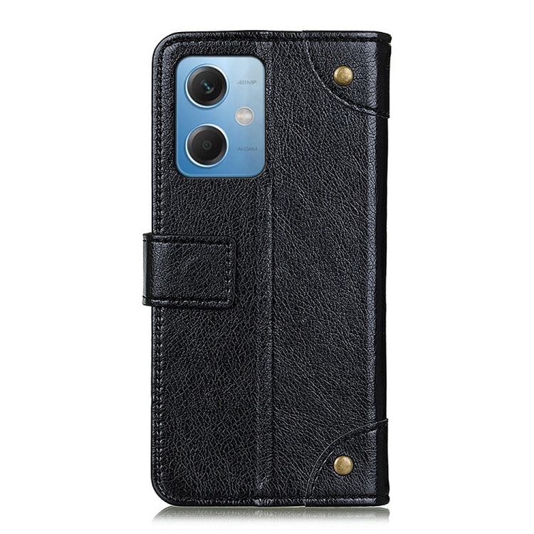 For Xiaomi Poco X5 5G / Redmi Note 12 5G Copper Buckle Nappa Texture Flip Leather Phone Case