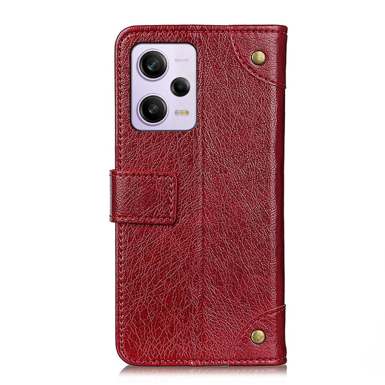 For Xiaomi Redmi Note 12 Pro+ 5G Copper Buckle Nappa Texture Flip Leather Phone Case